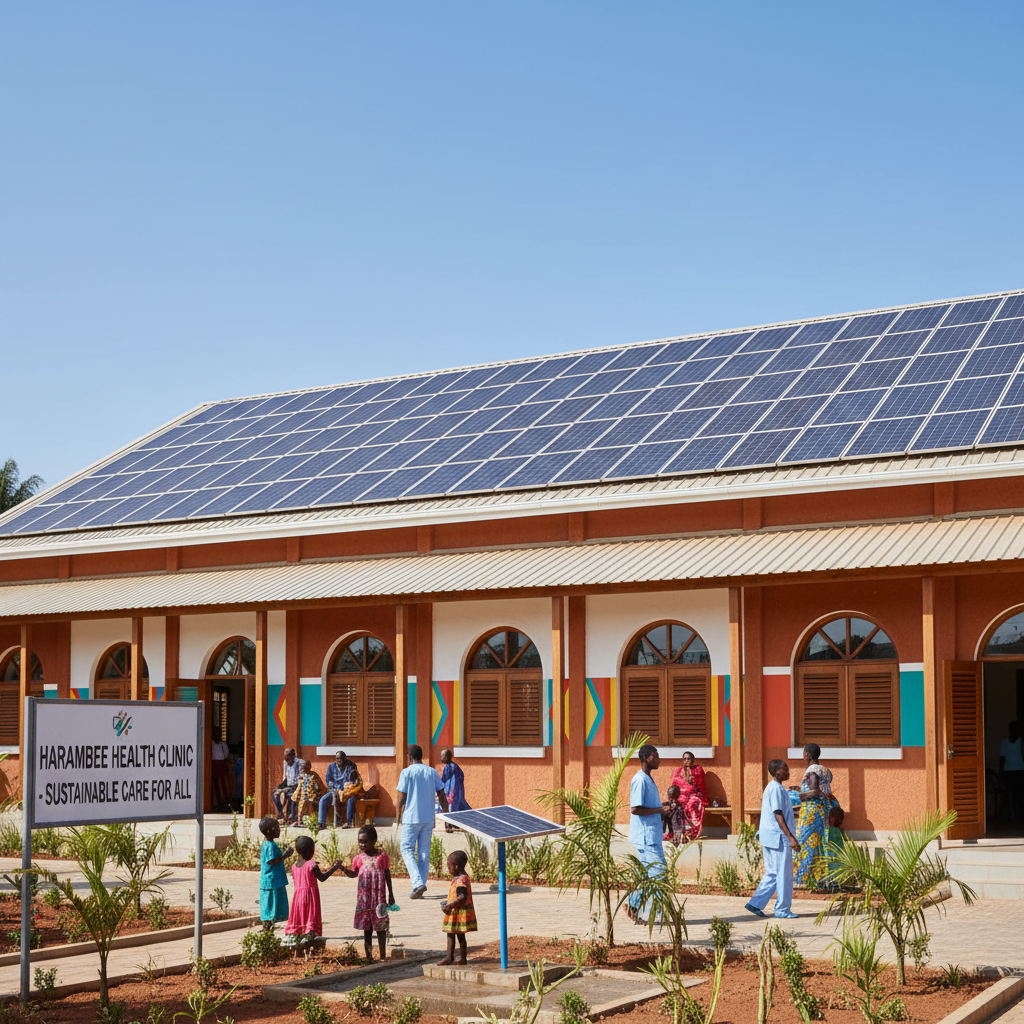 Modern solar-powered healthcare facility with permanent infrastructure